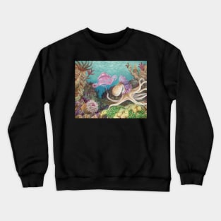 An Octopus & Her Parasol Crewneck Sweatshirt